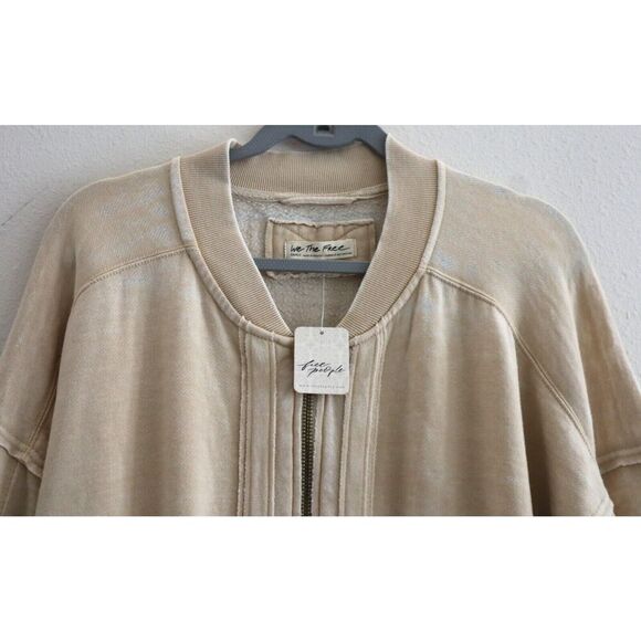 We the Free x Free People OB1525986 Women's Sz S Beige Robby Bomber Jacket - Picture 3 of 8